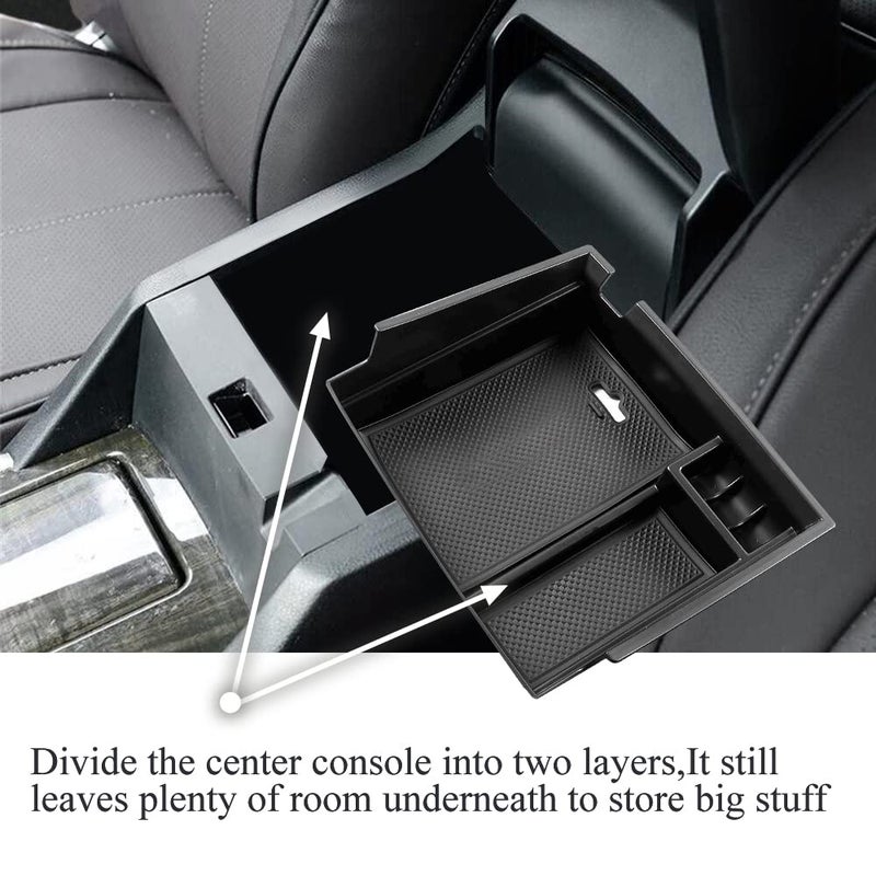 Vesul Center Console Armrest Storage Box Compatible with Honda Accord Sedan 2013 2014 2015 2016 2017 ABS Tray Insert Organizer Glove Pallet Black - Image 3